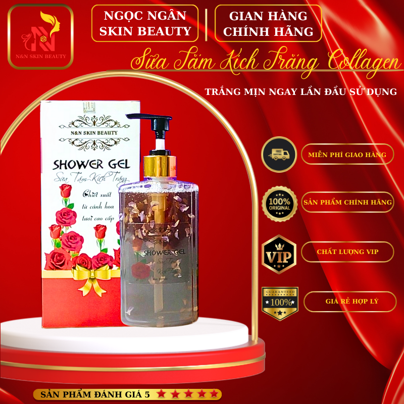 Sá»®A Táº®M KÃCH TRáº®NG CÃNH HOA COLLAGEN